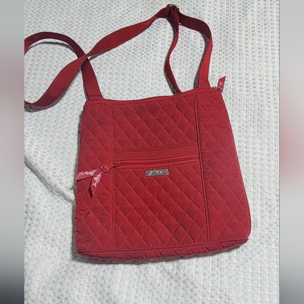 VERA BRADLEY EUC RED ZIPSTER CROSSBODY BAG